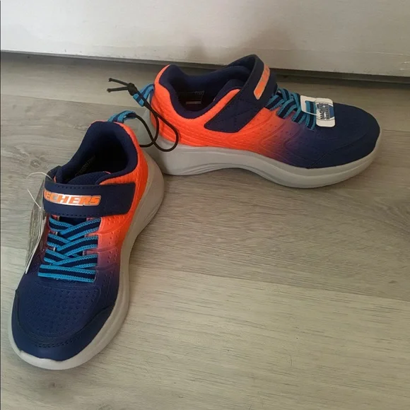 Skechers Kids' Blue and Orange Sneakers Brand New US Size 11 - Picture 5 of 6